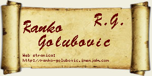 Ranko Golubović vizit kartica